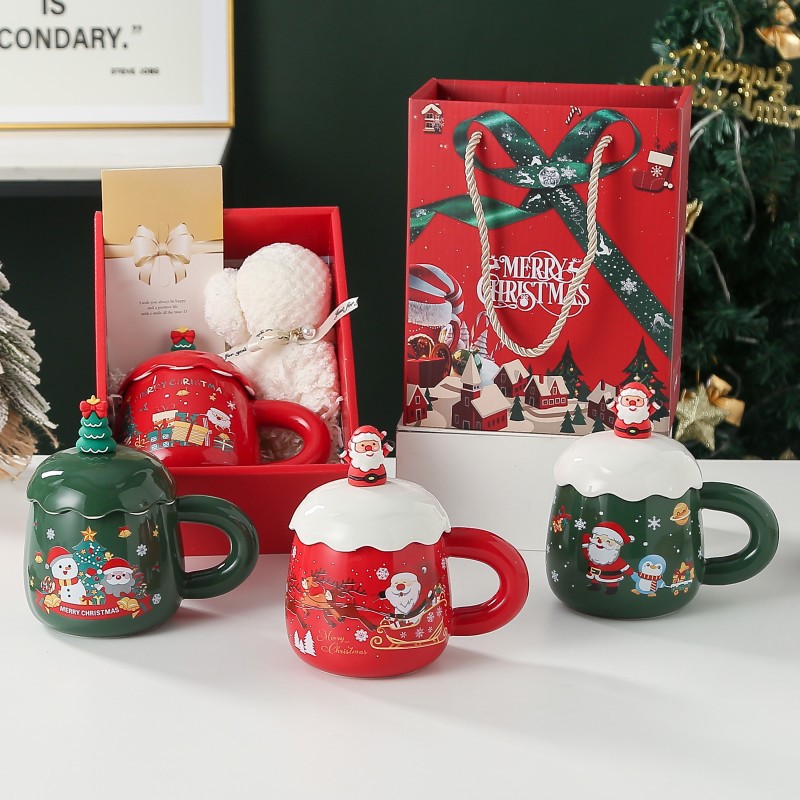 싱글 컵 + 카드 + 수건 곰 선물 상자 (패턴 노트 또는 무작위 배달)