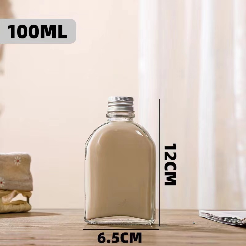 100ml 비스듬한 어깨 실버 커버; 투명