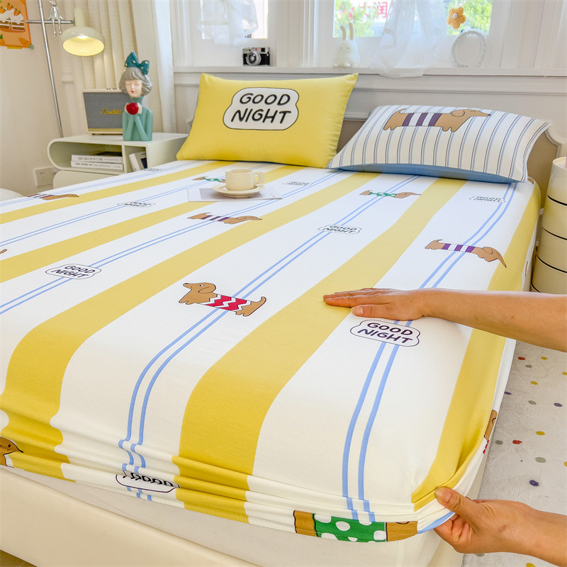 Nueva funda de cama de algodón de algodón de una sola pieza de colchón grueso funda de cama antideslizante funda de polvo funda de cama 2024 nuevo