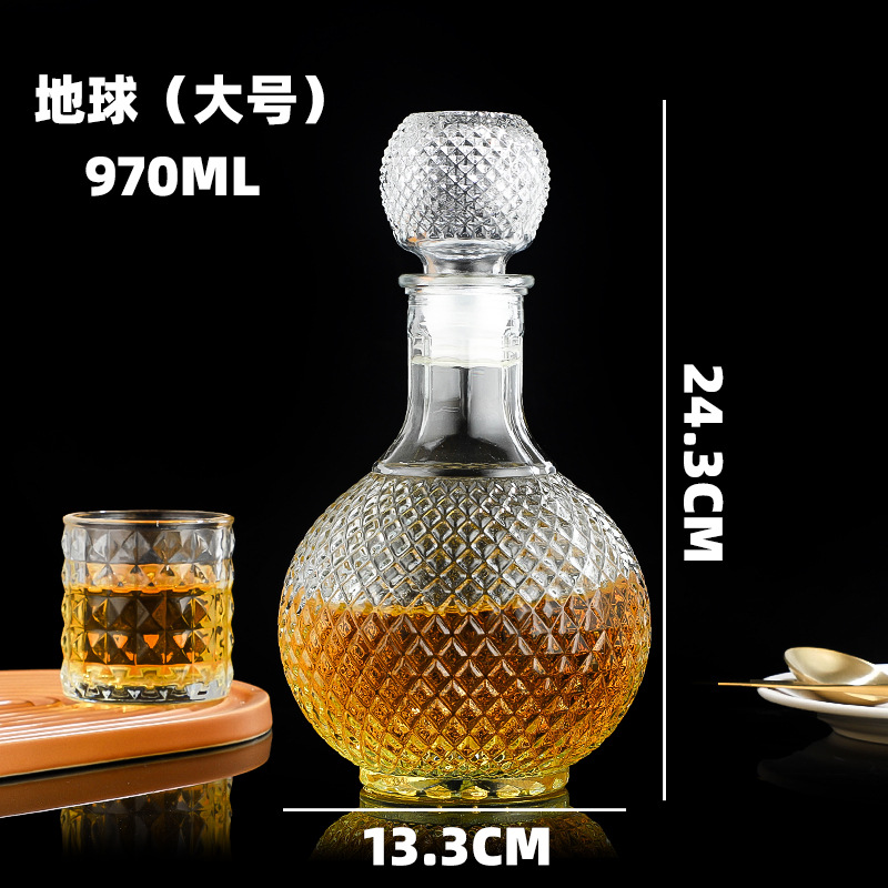 Moda tallado botella de vino jarra de vino engrosada botella de vino Vino sellado botella de vino vacía