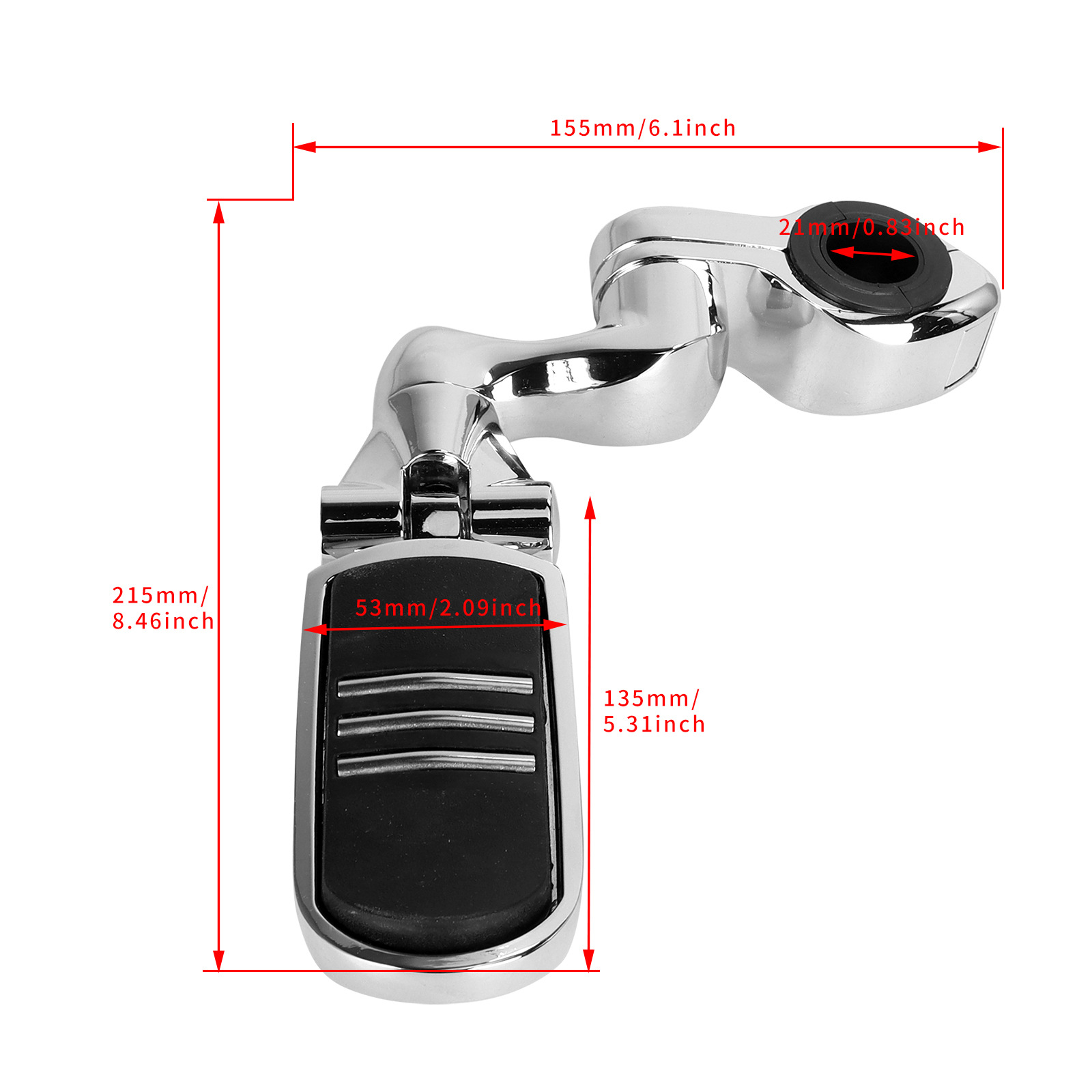Harley Street Glide Motorcycle Modified Rubber Short Pedal Set Footrest Guard Bar Rest Bracket