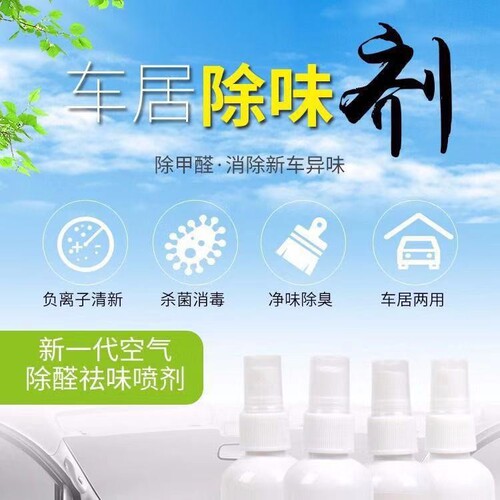 Car perfume, new car interior deodorizer, car deodorant spray, air freshener, smoke odor remover