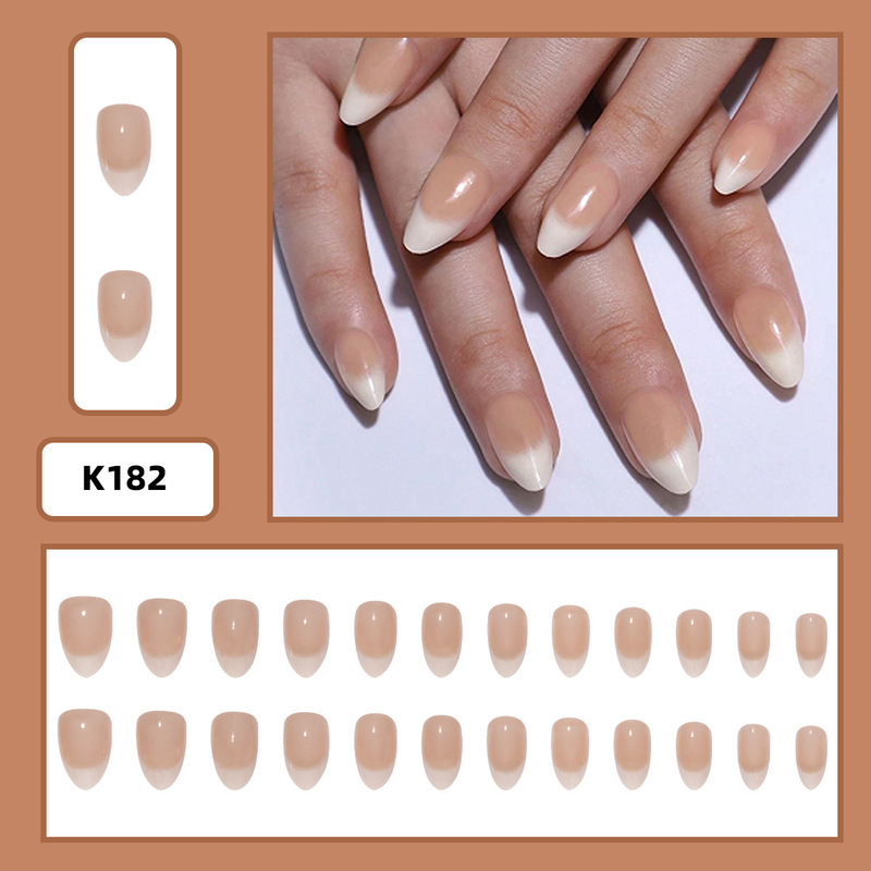 24 Pieces Simple French Gradient Popular Hot Style Removable Wear Armor Cross-border Hot Nail Armor