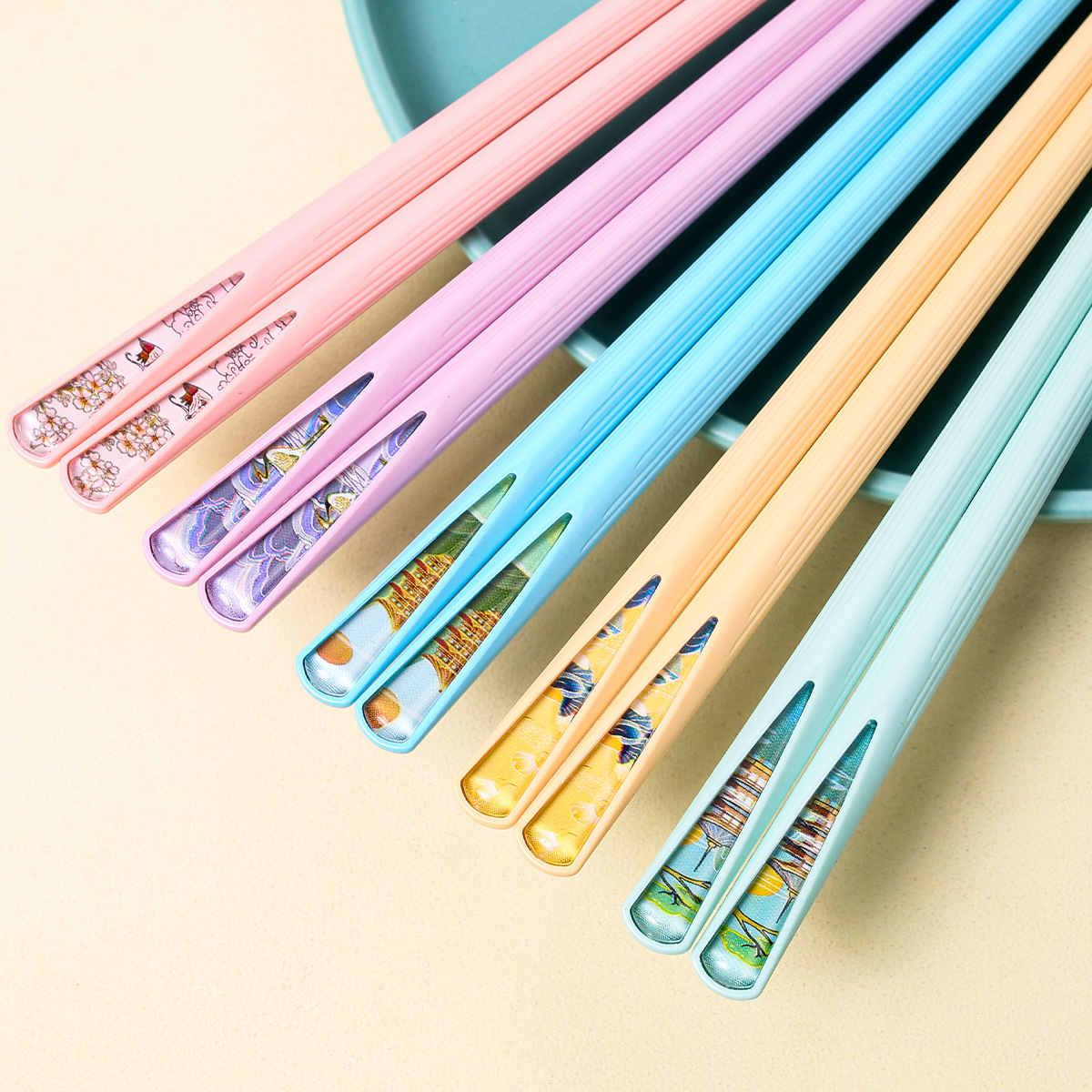 Palillos de aleación Macaron de alto aspecto palillos para compartir comida doméstica palillos para una persona pequeños palillos de uñas de moda nacional antideslizante fresca al por mayor