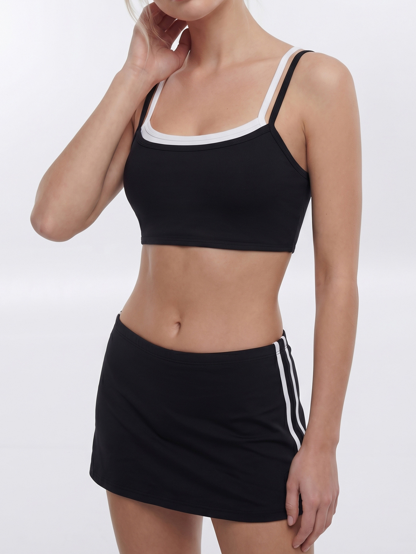 Ropa interior deportiva para exteriores, ropa de yoga, falda corta antiexposición, chaleco con almohadillas para el pecho, sujetador deportivo, falda corta, conjunto de yoga image 7