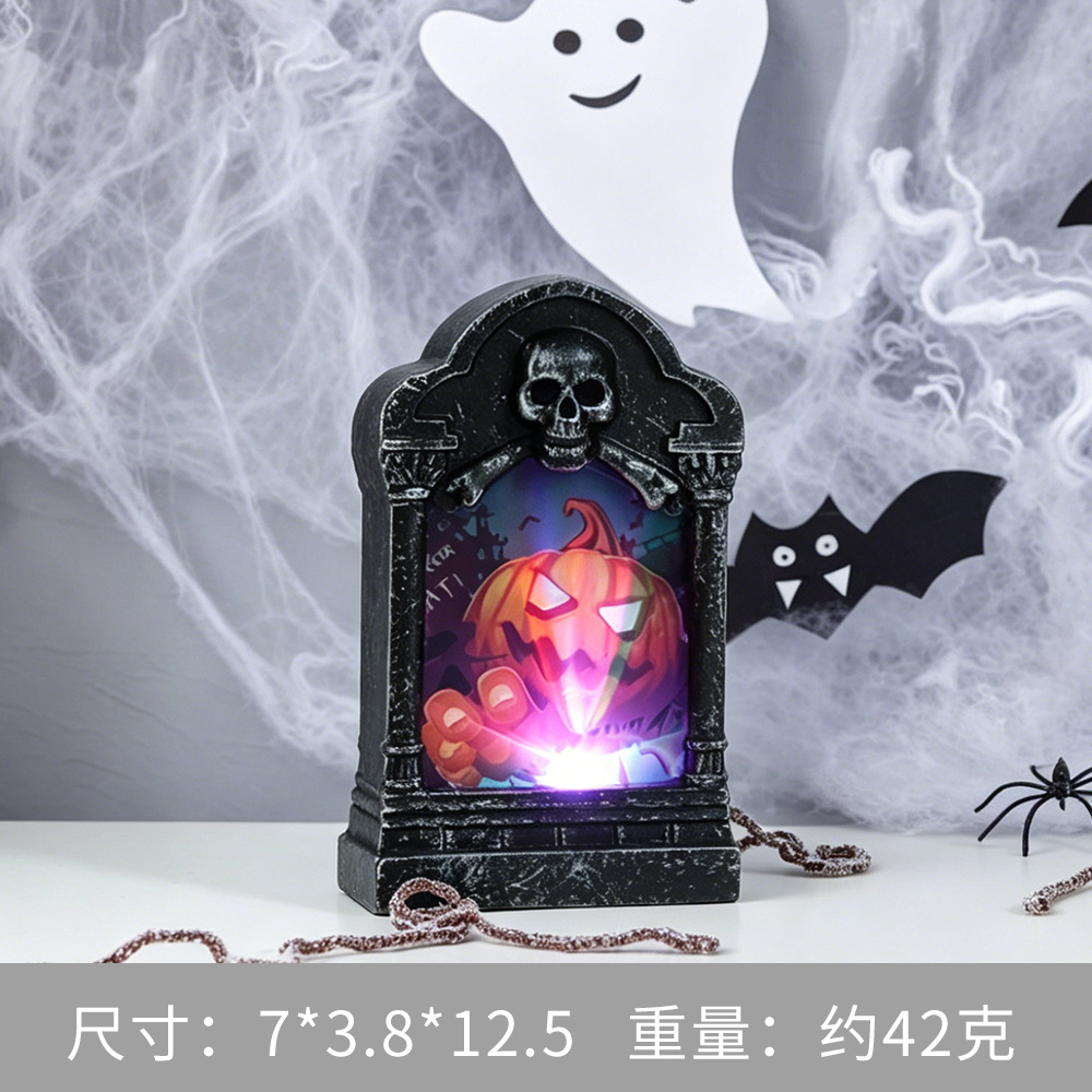 Decoración de Halloween esqueleto fantasma mesa de lámparas colocado horrores árbol demonio calabaza lámpara decoración de fiesta velas lámparas de noche