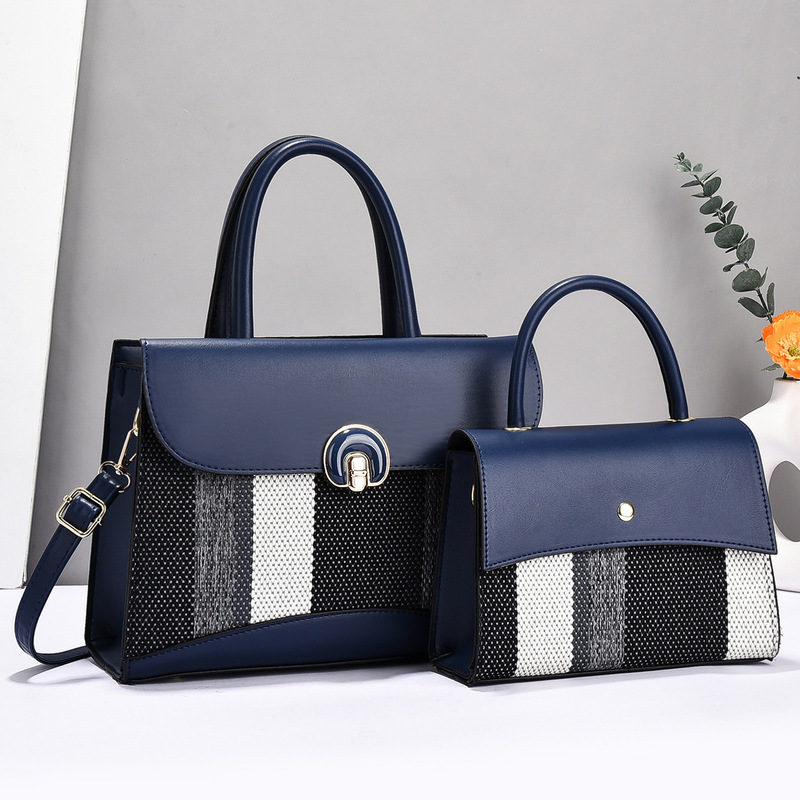 Mother bag bag bag handbag two-piece striped new cross-border Taizhou women's bag foreign trade shoulder bags Mother bag bag bag handbag two-piece striped new cross-border Taizhou women's bag foreign trade shoulder bags