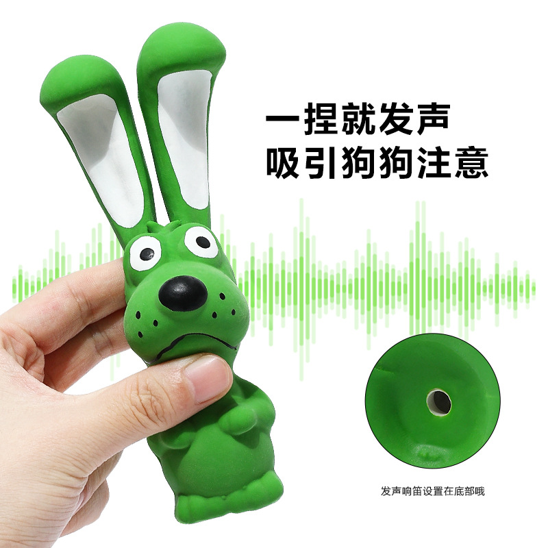 Nuevo juguete de látex para mascotas, conejo de orejas largas, serie de animales, dientes molares, dientes, látex natural, juguetes de sonido