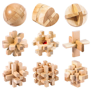 Luban Lock Kongming Lock Nine-Link Children's Toy Adult Stress Relief Unlocking Puzzle Mortise and Tenon Leisure Ball Lock Assembly and Disassembly