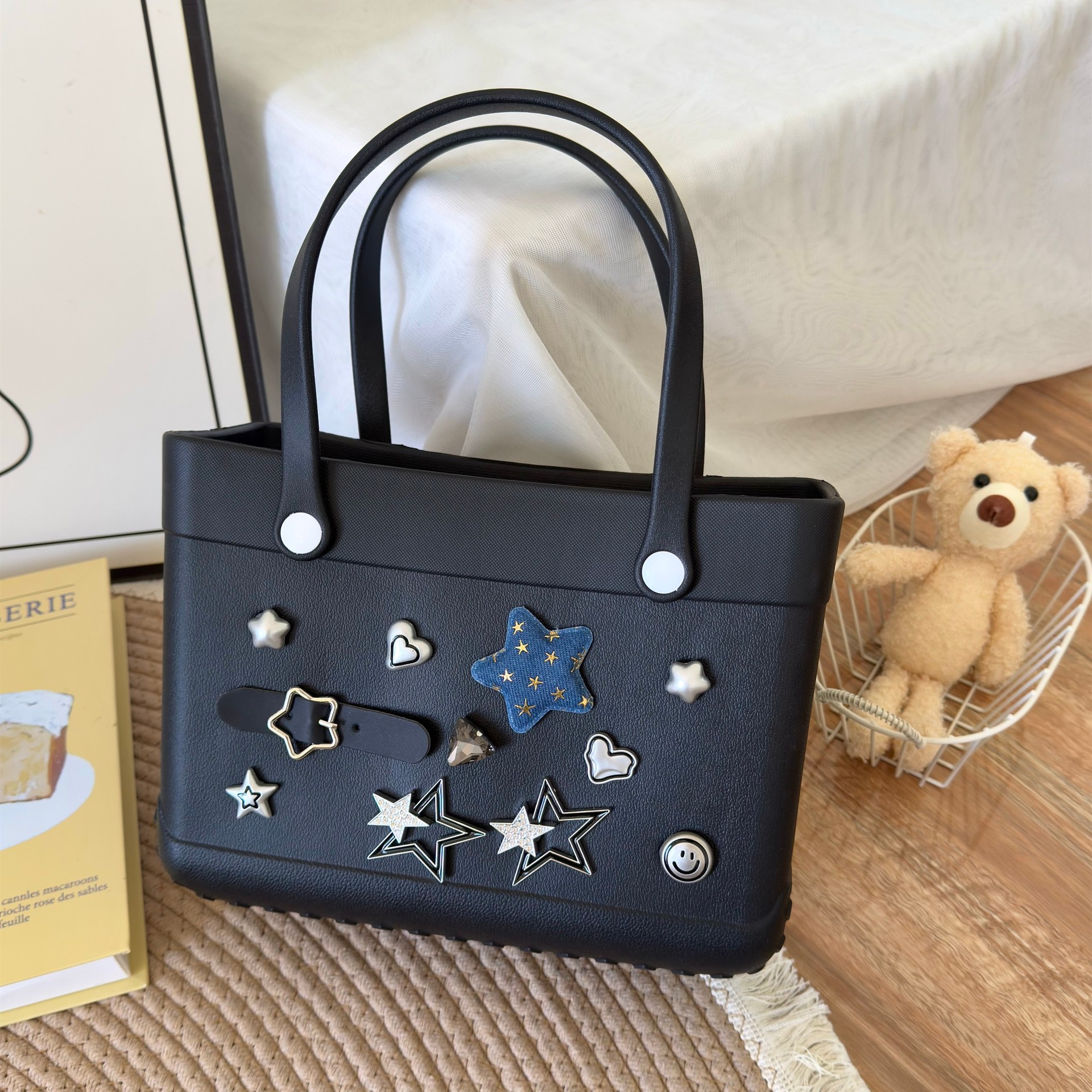 957g Weight Open Closure Type Double Handle Strap Type Square Bag Bags Type Casual Occasion EVA Material Heart Shape, Bow Knot Pattern All Seasons Season Women's Gender Cute Style Square Shape Women's EVA Heart Shape Bow Knot Cute Square Open Square Bag 5
