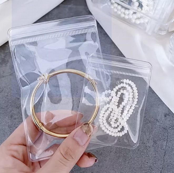 PVC现货首饰耳环项链自封袋加厚透明饰品文玩密封包装袋收纳袋