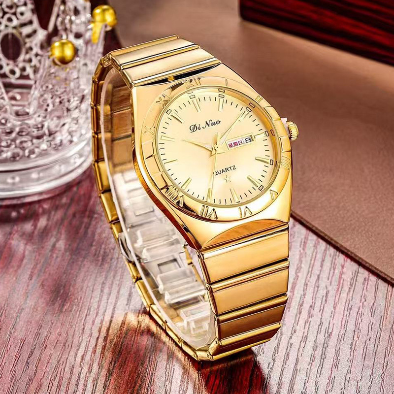 Dinuo Watch Couple Model Dinuo High-Quality Dual Calendar Waterproof Japanese Imported Movement Men's and Women's Watch