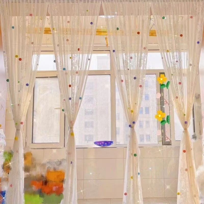 Cortina DIY transformación de accesorios de decoración estrella de pentagrama nube de bola de pelo de punto pequeño pin accesorios de puerta de goma blanca