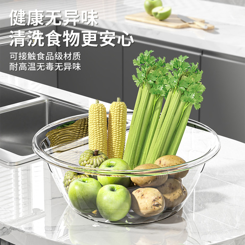 Kitchen sink, food grade material transparent basin, home bathroom wash basin, multi-functional transparent basin for washing face and clothes