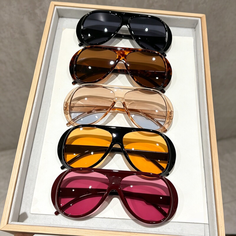 5 Pairs of Large-Frame Aviator Sunglasses for Women, High-End Set, Y2K Fashion Sunglasses, Anti-Uv Sunglasses