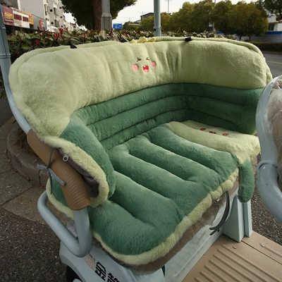 Cushion Cover Motorcycle Saddle — Electric car cushion - dinosaur-rear-row-2-piece-set-seat-cushion-barrier-seat-cushion-8040cmback-cushion-13040cm