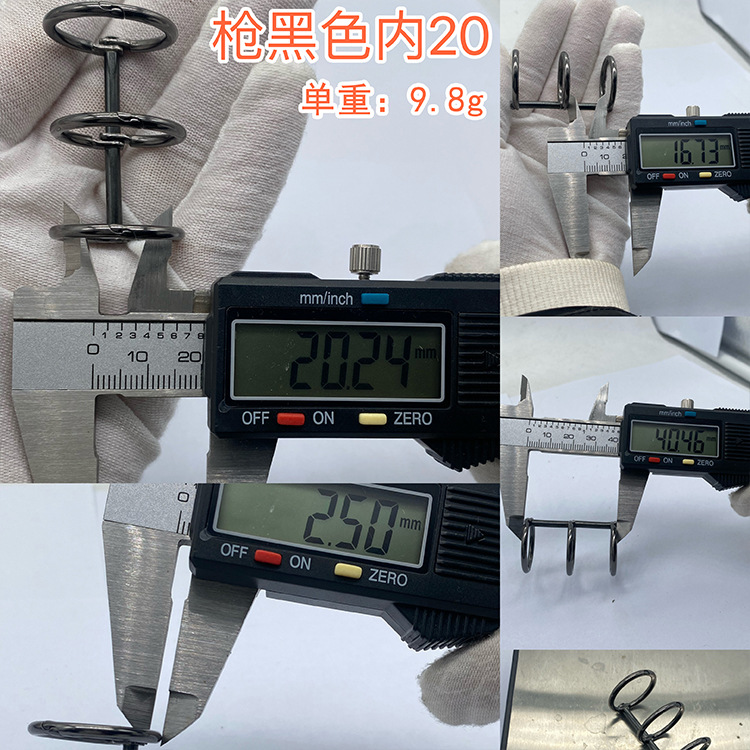 Anillo de páginas sueltas de 3 orificios encuadernados de Yiwang Anillo de calendario de escritorio de apertura desmontable dorado Anillo de páginas sueltas de tres orificios de metal multicolor