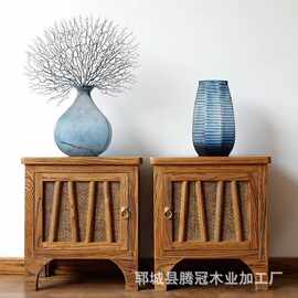 复古老榆木斗柜卧室床头收纳储物柜落地式边柜客厅边柜实木斗柜
