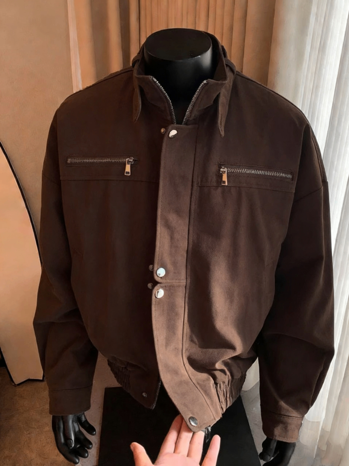 Stand Collar Workwear Jacket Men's Washed Loose Detroit Casual Jacket_viptrois.com