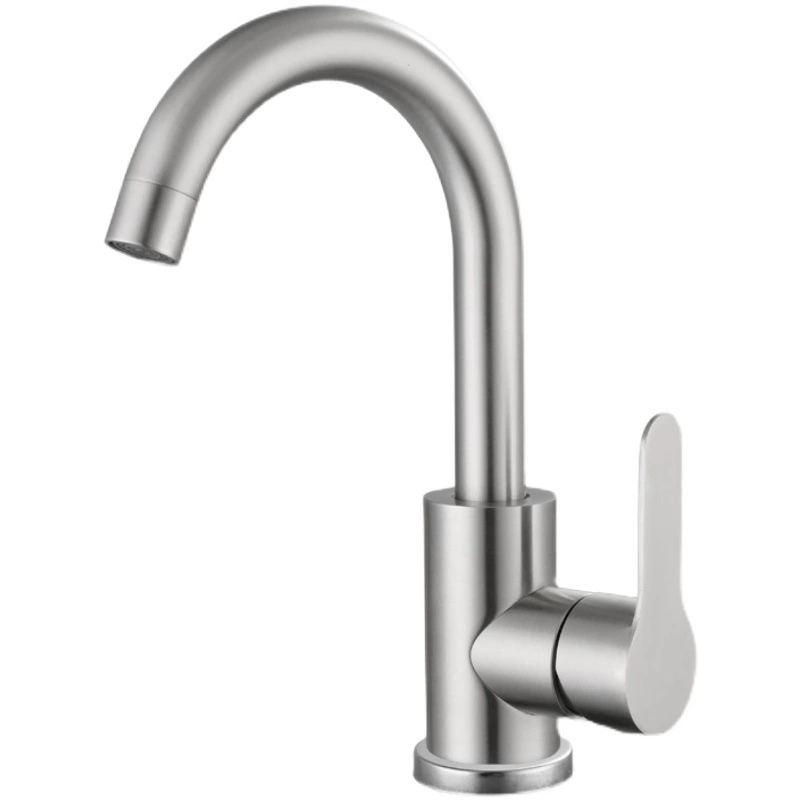 Смеситель для раковины из нержавеющей стали 304, смеситель для раковины, смеситель для ванной комнаты, вращающийся смеситель с одним отверстием