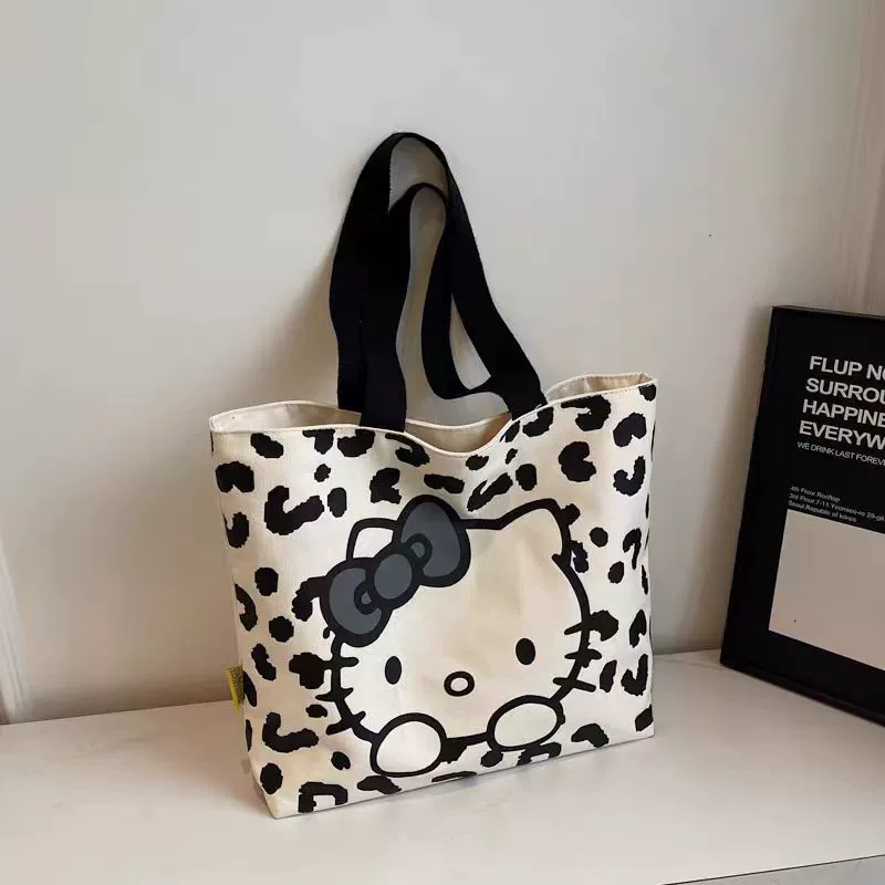 Мультипликационный холст сумка для женщин, дикий на плече, пригородной сумкой для студентов большой емкости