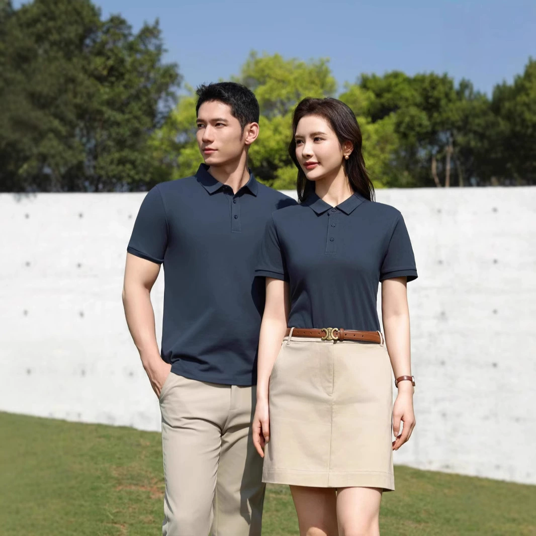 Летняя новая рубашка поло сплошной цвет лацкана с коротким рукавом рабочая одежда на заказ культурная рубашка рекламная рубашка вышивка оптом