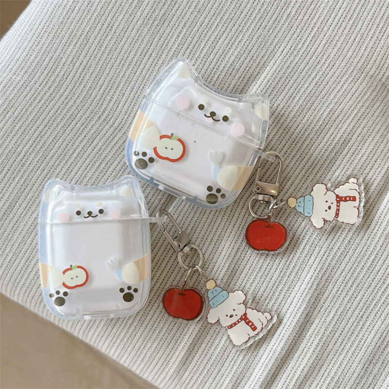 Fun Cat-Ear Apple Puppy Earphone Covers Suitable for Apple AirPods 3/4 Generation Personalized Pendant Case Pro2/Pro Fun Cat-Ear Apple Puppy Earphone Covers Suitable for Apple AirPods 3/4 Generation Personalized Pendant Case Pro2/Pro
