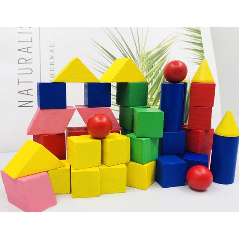 Geometry Teaching aids Model woodiness Building blocks three-dimensional shape Cube Cuboid circular Cylinder mathematics Toys