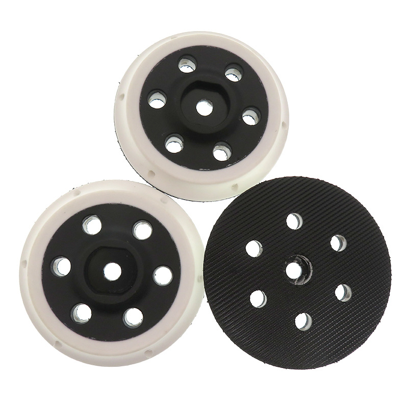 路贝狮 3寸6孔白色PU短勾粘扣托盘白1