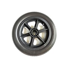 12寸PU车轮聚氨酯后轮16寸发泡免充气实心轮椅轮胎PP车轱辘医疗轮