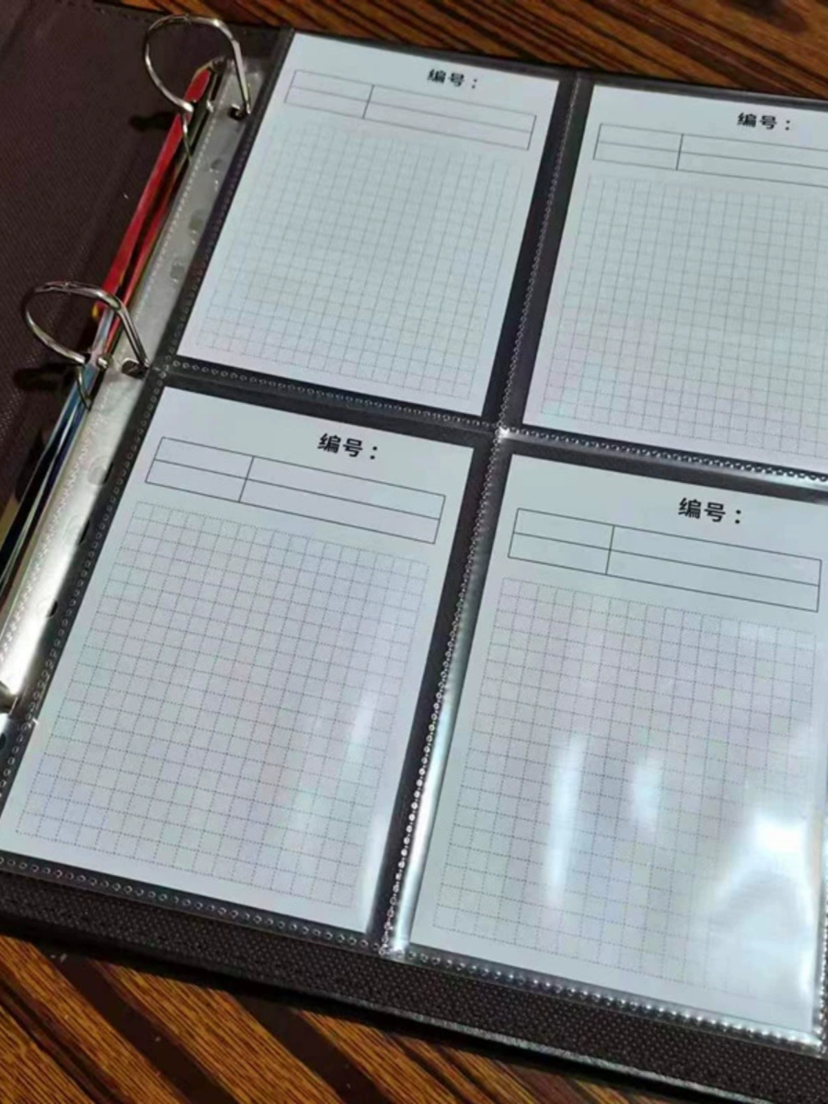 样品册PU皮质A4活页文件夹3孔大容量透明袋纺织面布料辅料色卡本