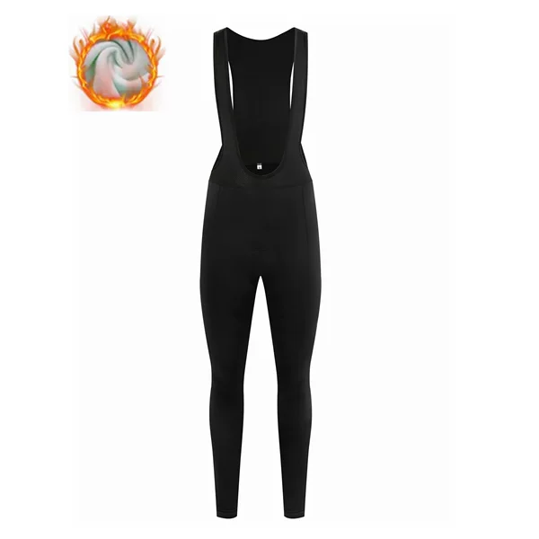 Men's Fleece Cycling Pants Trousers Strap Fall/Winter fleece-lined Warm Road Bike Cycling Pants High Density Cushion