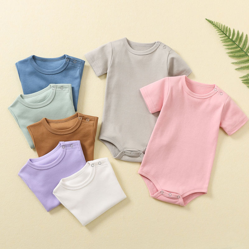 Baby Clothes Summer Short-sleeved Triangle Hatshirt Climbing Clothes Baby's Sleepsuit Newborn's Wrap Fart Clothes Baby's Sleepsuit