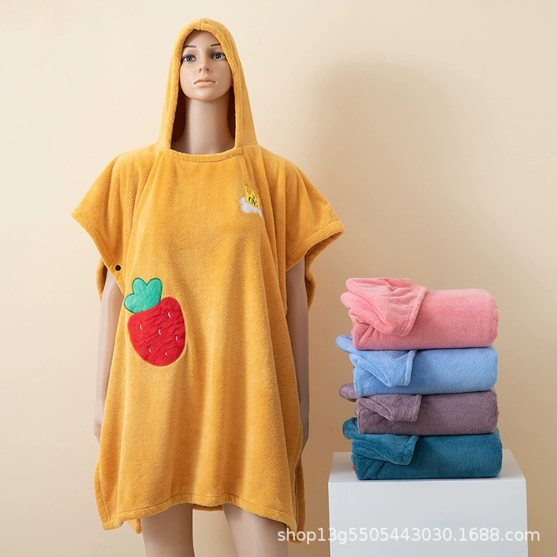 Взрослые халаты с капюшоном Домашняя ванна можно носить вышитые банные полотенца
