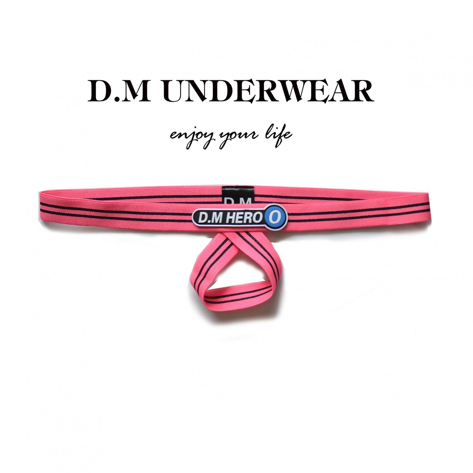 D.M Men's Underwear G-string Personality Temptation Sexy Rings Lentorchidism Locking Excitement Auxiliary Stripes