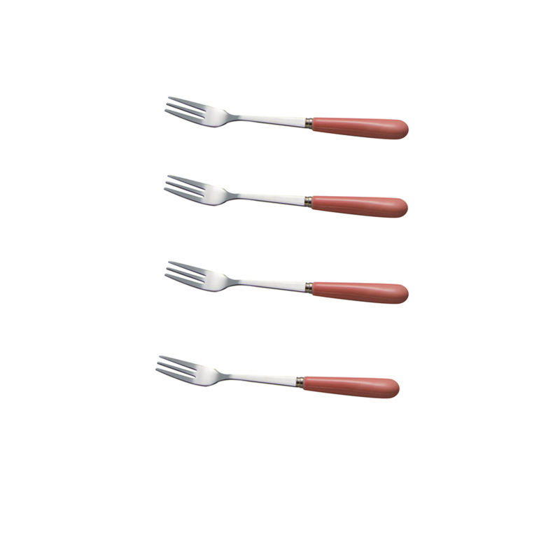 Creativo lindo Tenedor de fruta de cerámica de acero inoxidable palo de fruta Tenedor de postre de los niños del hogar pequeño tenedor traje de comer fruta