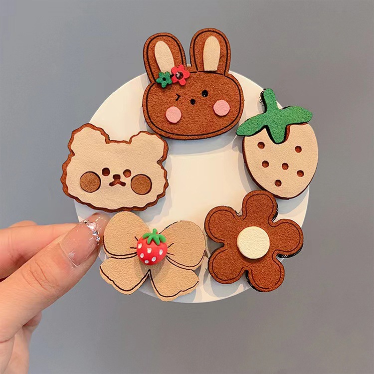 Los niños coreanos publican pegatinas mágicas de color caramelo de dibujos animados lindo y simple acabado de cabello roto artefacto Velcro de frutas