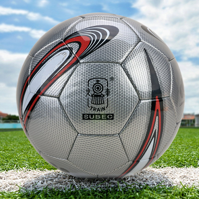 Кожаный футбольный мяч Локомотив №5 (серебро)