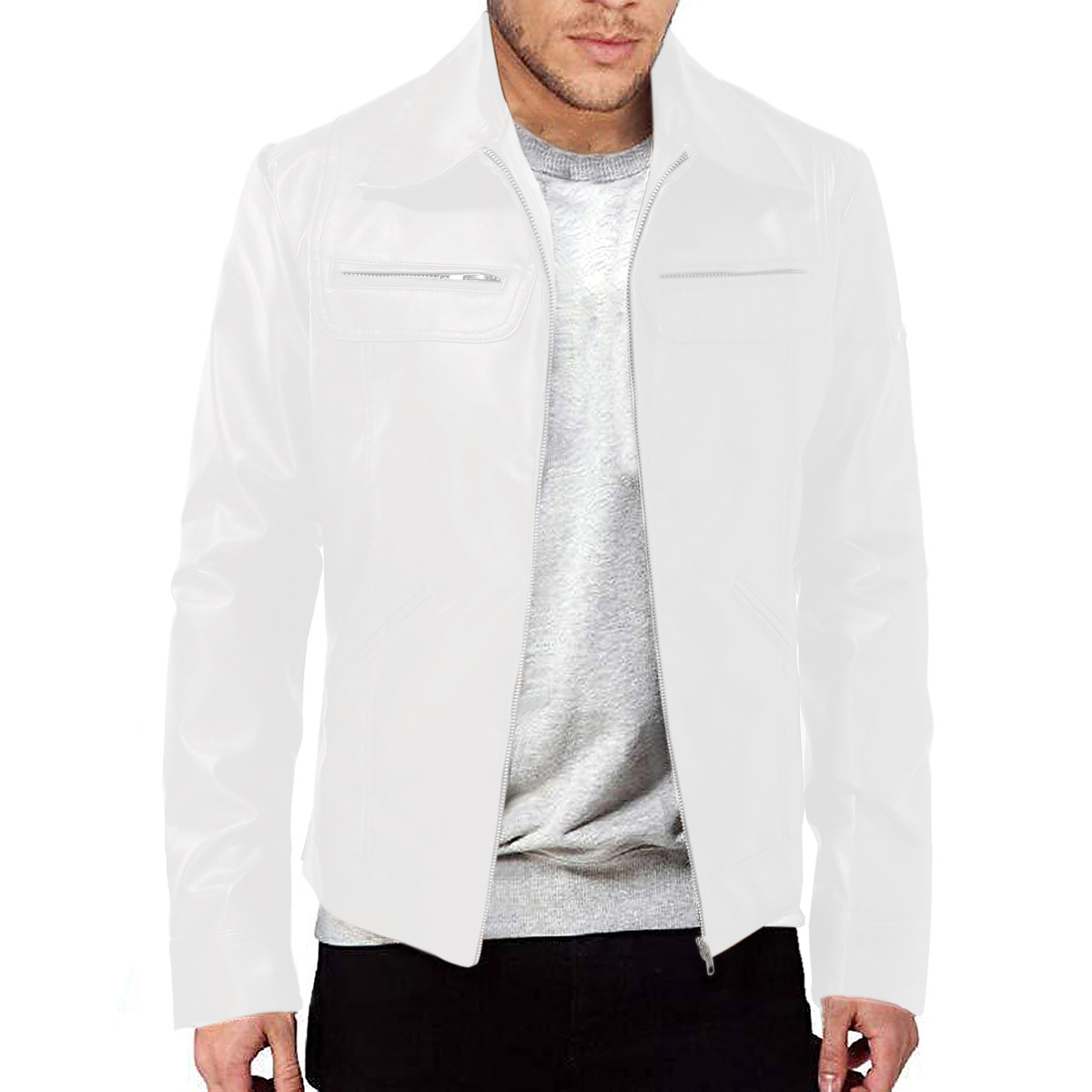 Neue PU 2024 Motorradjacke mit Lederkragen für Herren_voghion.com