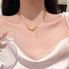 新中式五帝钱币钛钢项链女2025新款轻奢小众高级感颈链配饰品批发