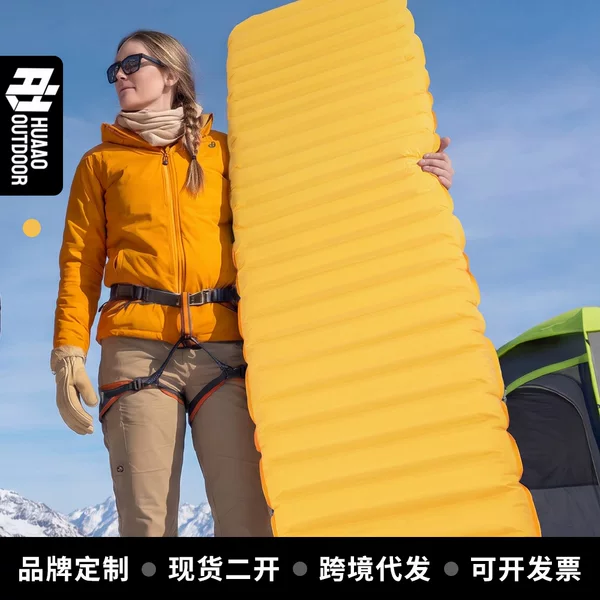 Mummy sleeping pad for outdoor camping, inflatable and moisture-proof, custom-made, lightweight and portable, filled with silk floss