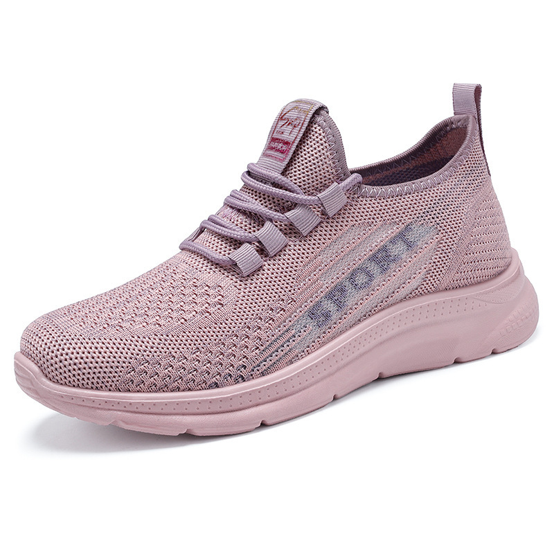 Zapatos de mujer 2024 primavera nuevos zapatos de mujer de comercio exterior zapatos individuales transfronterizos de poliuretano Flyknit zapatos deportivos casuales fabricante de zapatos de mujer