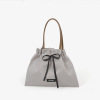 Fashionable capacious trend organizer bag with bow, one-shoulder bag, drawstring