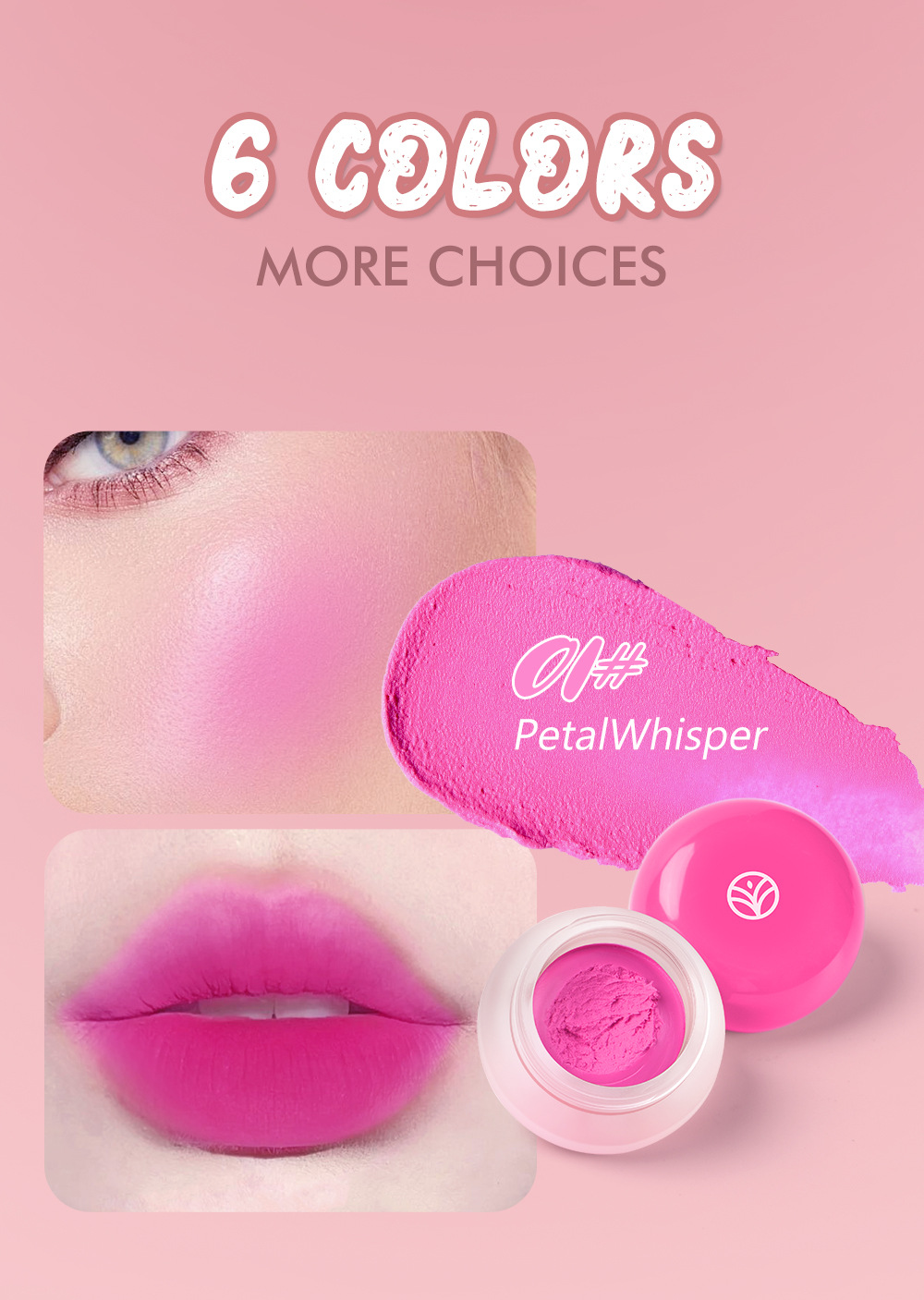 YOUNG VISION 6-color Mousse Blush Clay Nude Natural and Delicate Color Display matte Velvet Blush undefined