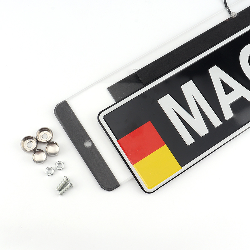 European Standard License Plate Frame with Light