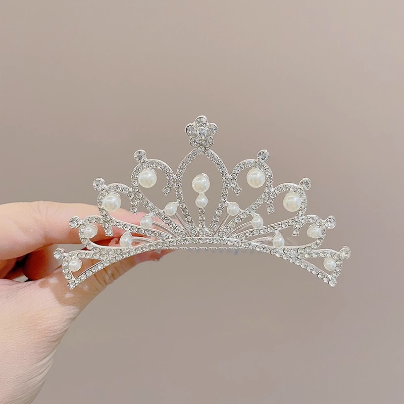 Pein de cabello de diamante de corona princesa de alta gama pein de cabello de niñas pein de cabello de niñas clip de cabello