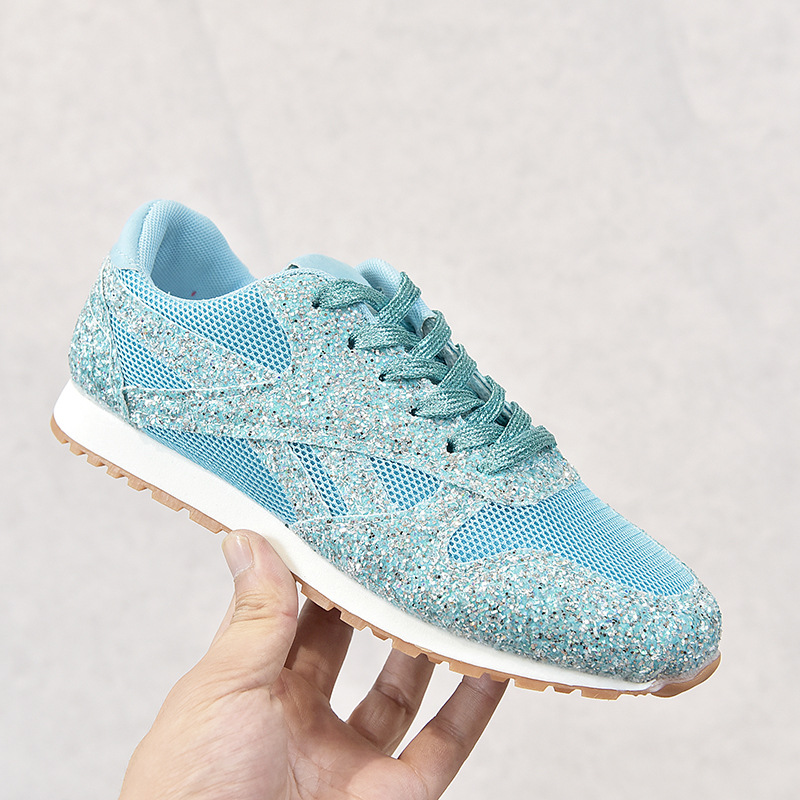 wish亚马逊外贸大码系带亮片休闲运动鞋女韩版百搭轻便女球鞋跨境