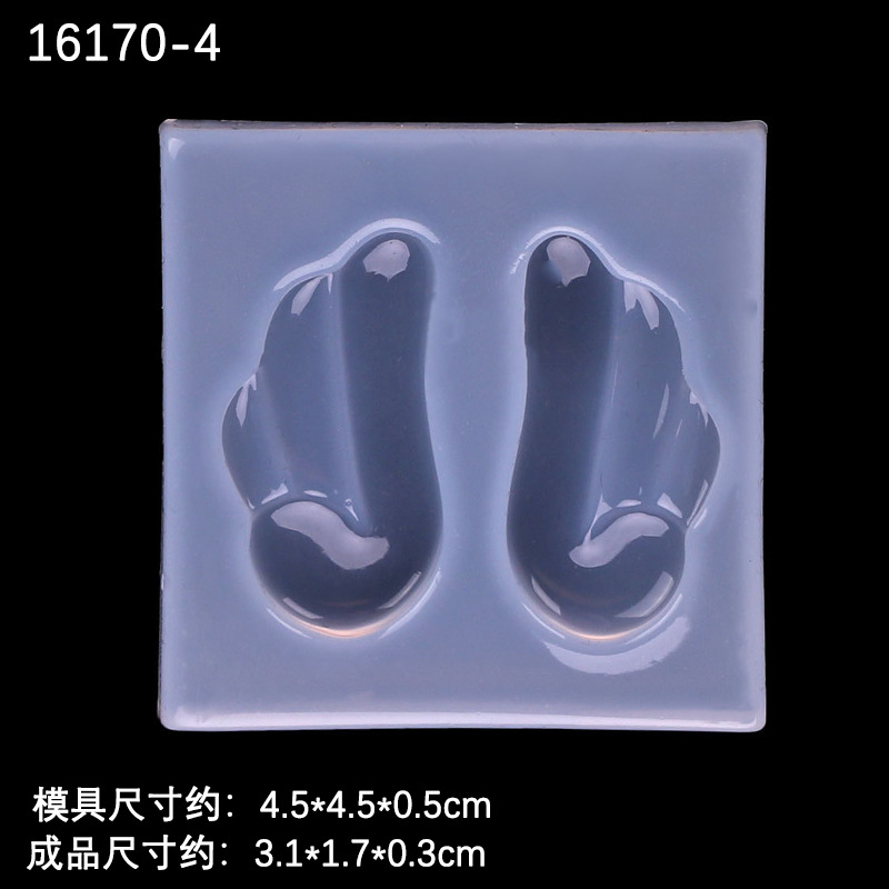 Espejo de cristal epoxi alas con agujeros nota espárragos molde DIY Deer joyería pendientes hechos a mano material Accesorios