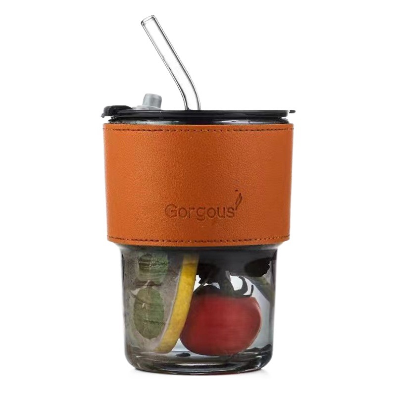 Hogar taza de bambú en línea celebridad pequeño regalo Apertura de vidrio publicidad taza de té con mano regalo taza de agua leche té taza de café