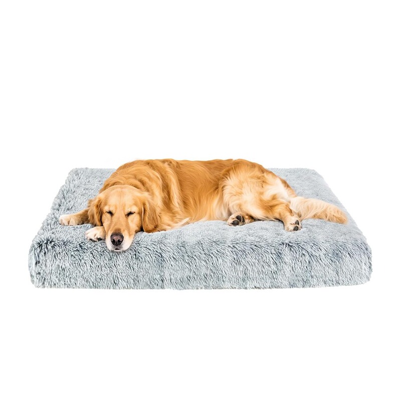 Cross-Border Customized Pet Nest Plush Fluffy Orthopedic Dog Bed for Medium and Large Dogs Non-Slip Removable Cover Dog Cage Mattress